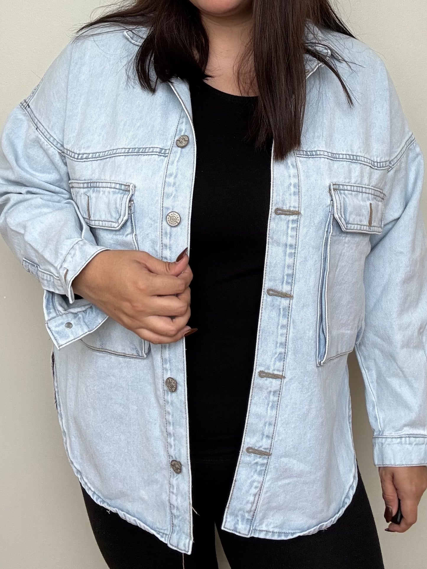 CAMISA DENIM OVERSIZE