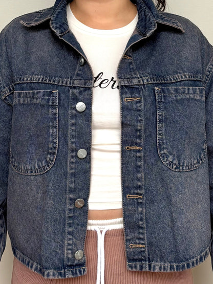 CAMISA DENIM CROPPED - MADERA