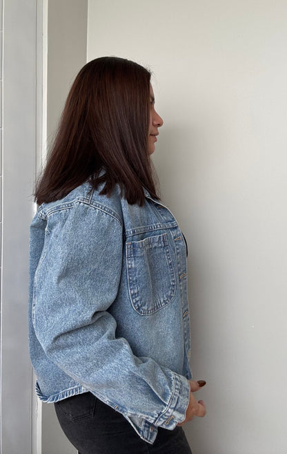 CAMISA DENIM CROPPED - MAIZ