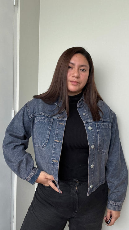 CAMISA DENIM CROPPED - MADERA