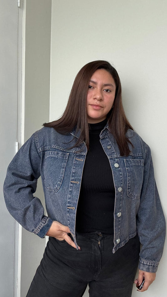 CAMISA DENIM CROPPED - MADERA