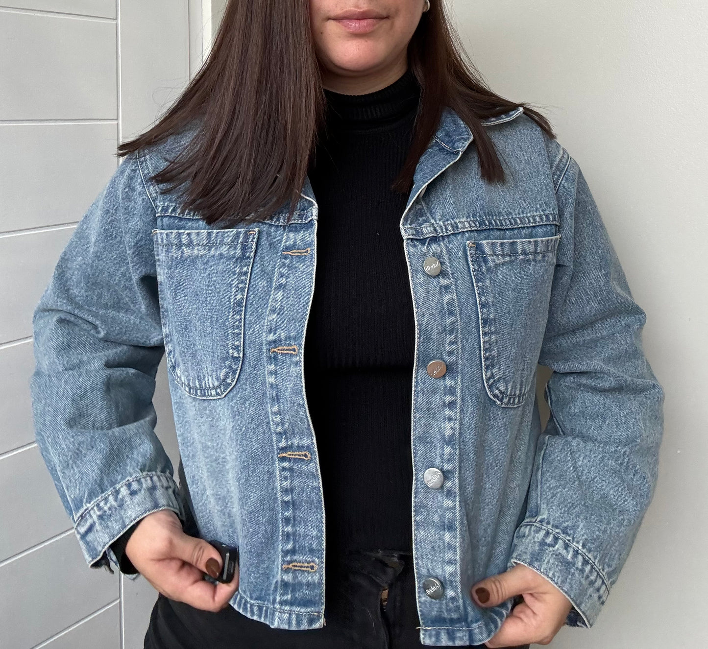 CAMISA DENIM CROPPED - MAIZ